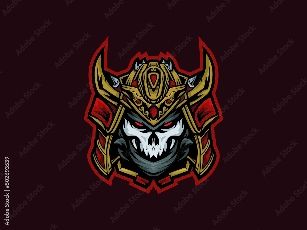 Logo samurai with red background