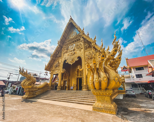 Wat Sri Panthon golden temple in Nan province, Thailand photo