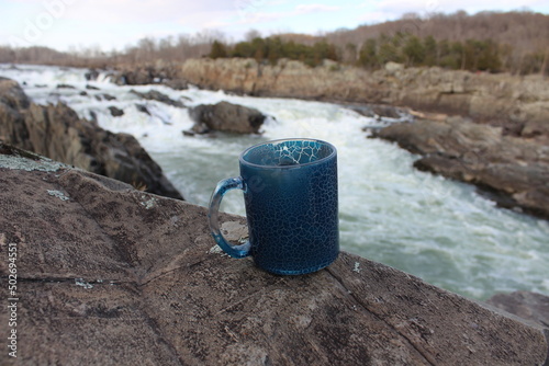 Blue Coffee Cup Rocks Great Falls State Park