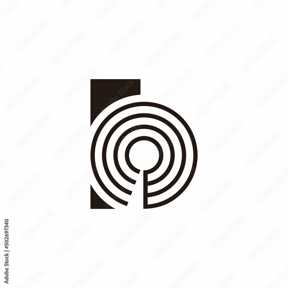 letter b i thin line motion geometric logo vector letter b i thin line motion geometric logo vector