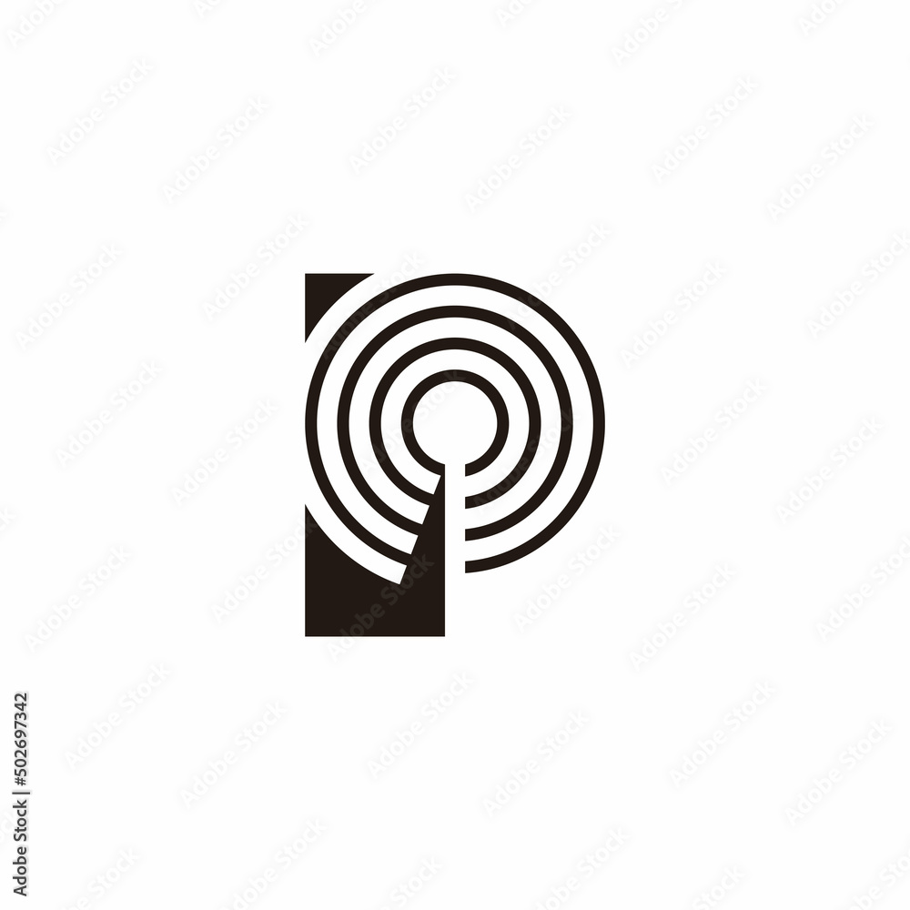 letter p motion signal thin line design logo vector letter p motion signal thin line design logo vector