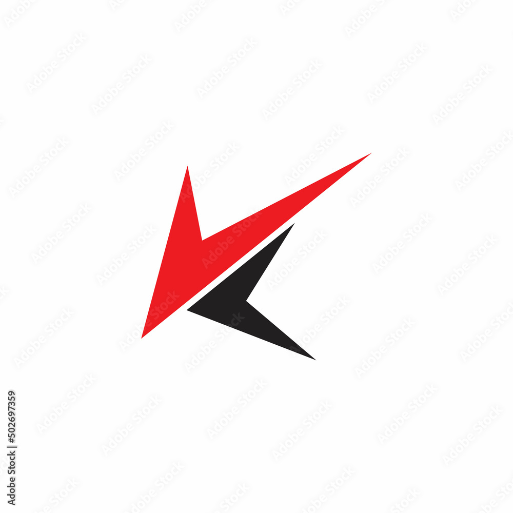 letter vk abstract arrows simple colorful dynamic logo vector letter vk abstract arrows simple colorful dynamic logo vector