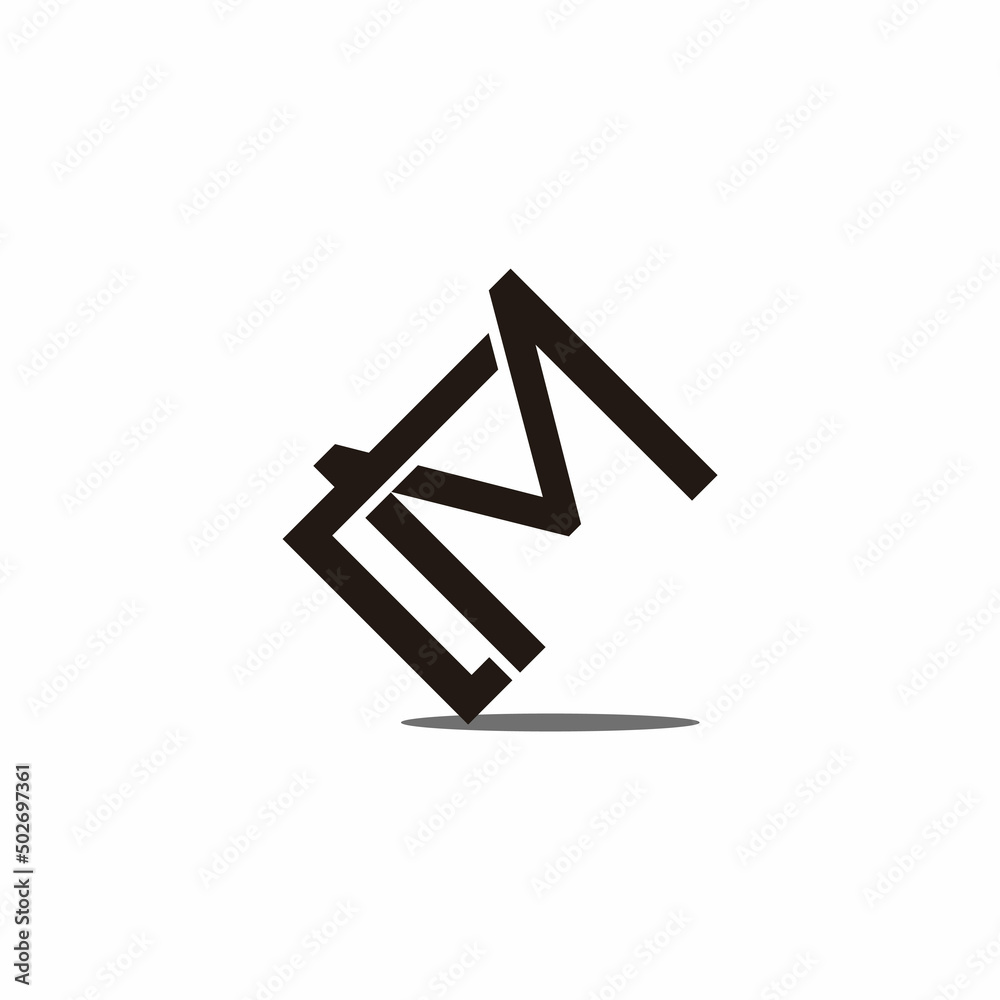 letter lm linked line geometric logo vector letter lm linked line geometric logo vector