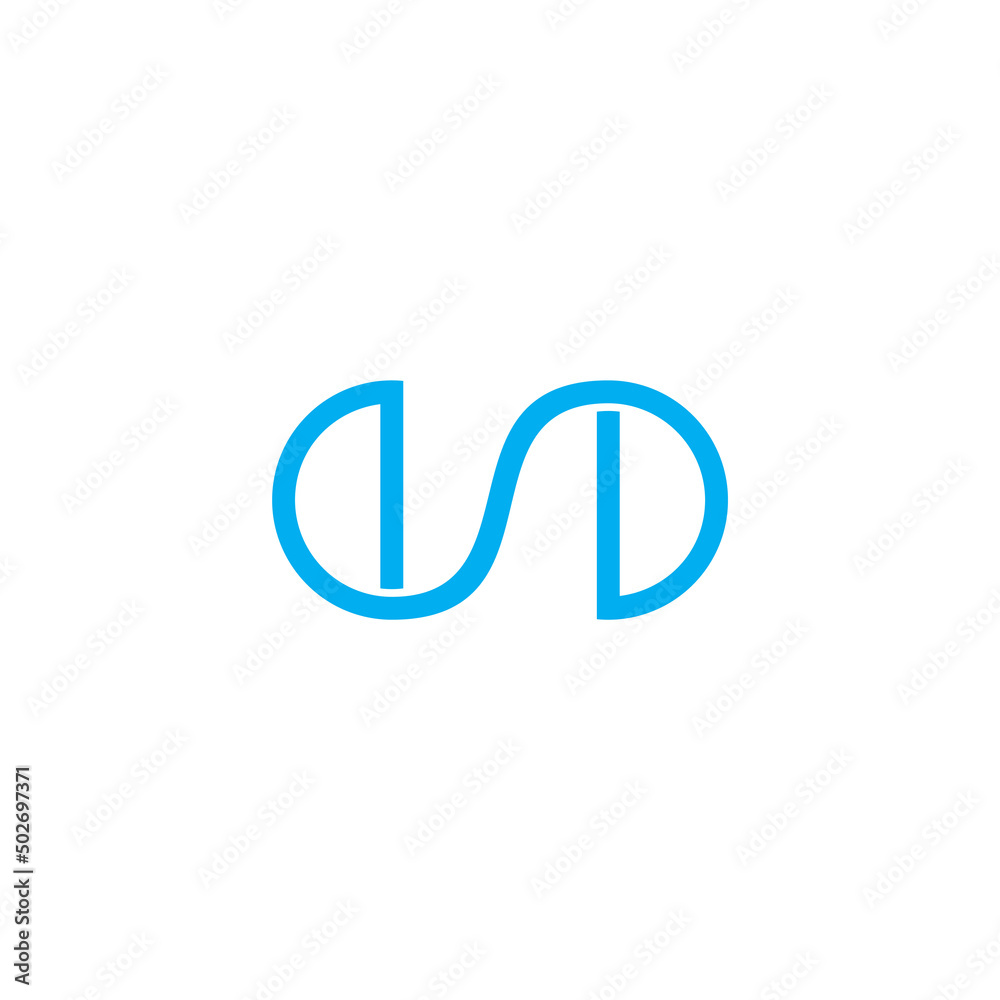 letter s d simple geometric lines art linked logo vector letter s d simple geometric lines art linked logo vector