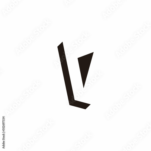 letter lv abstract shadow 3d geometric logo vector photo