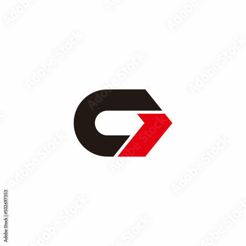 letter c1 simple arrow geometric logo vector