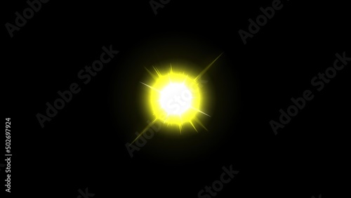 Shining star isolated on plain black background