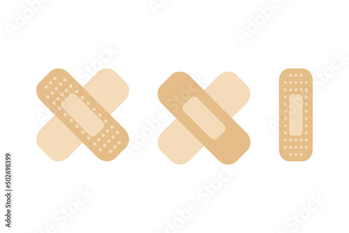 Set of three beige adhesive plasters