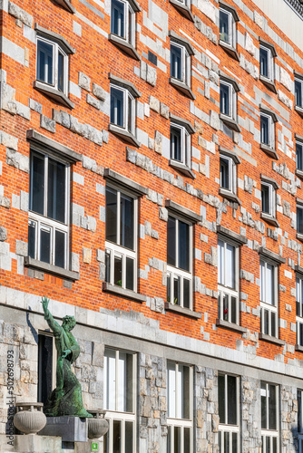 Windows at Joze Plecnik National and University Library. National and University Library is one of the most important national educational and cultural institutions of Ljubljanica,Slovenia.