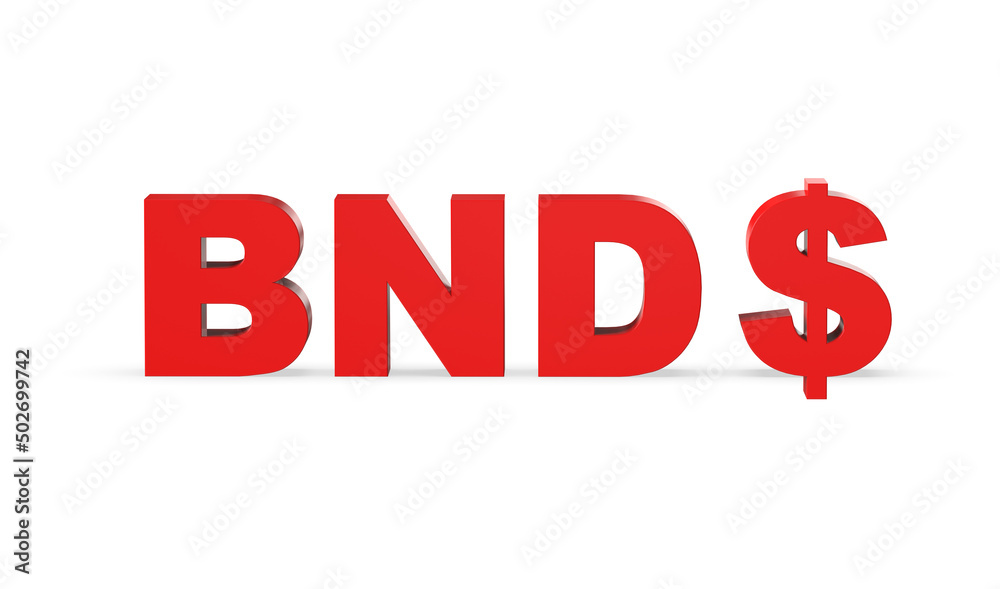 Brunei Darussalam dollar currency symbol of sultanate of Brunei in Red - 3d rendering, 3d illustration Brunei Darussalam dollar currency symbol of sultanate of Brunei in Red - 3d rendering, 3d illustration