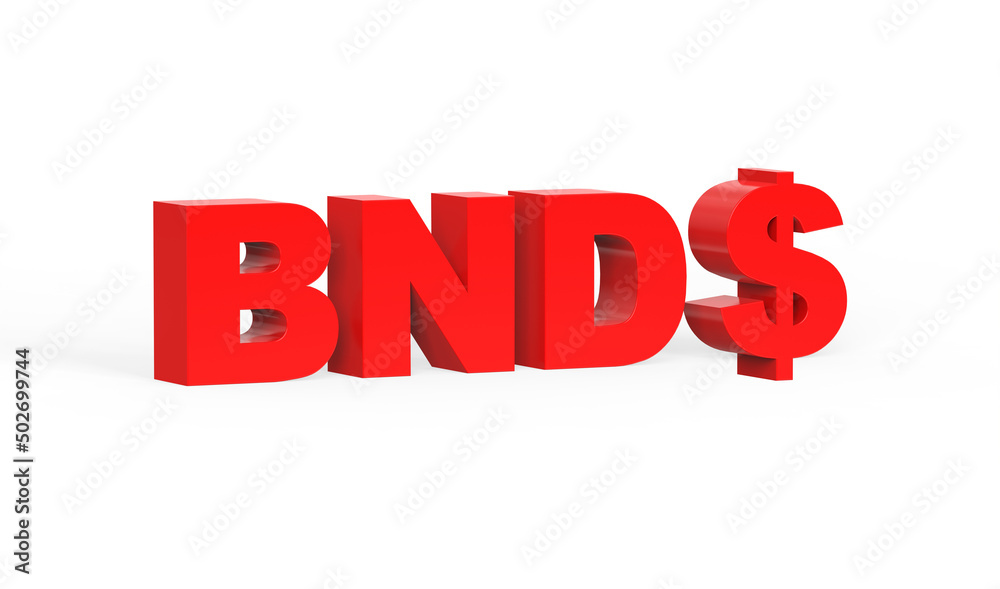 Brunei Darussalam dollar currency symbol of sultanate of Brunei in Red - 3d rendering, 3d illustration Brunei Darussalam dollar currency symbol of sultanate of Brunei in Red - 3d rendering, 3d illustration