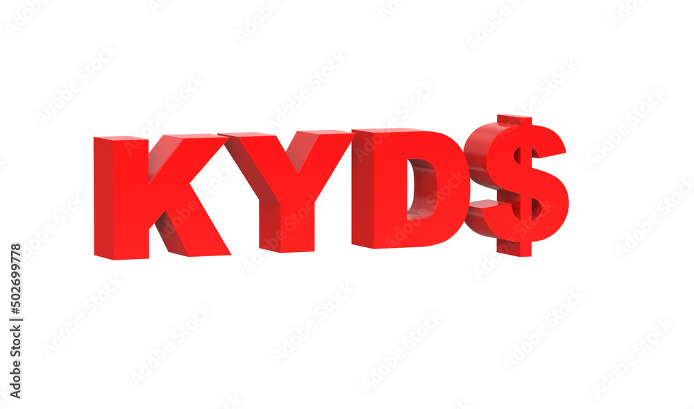 Cayman islands dollar currency symbol of Cayman Islands in Red - 3d rendering, 3d illustration