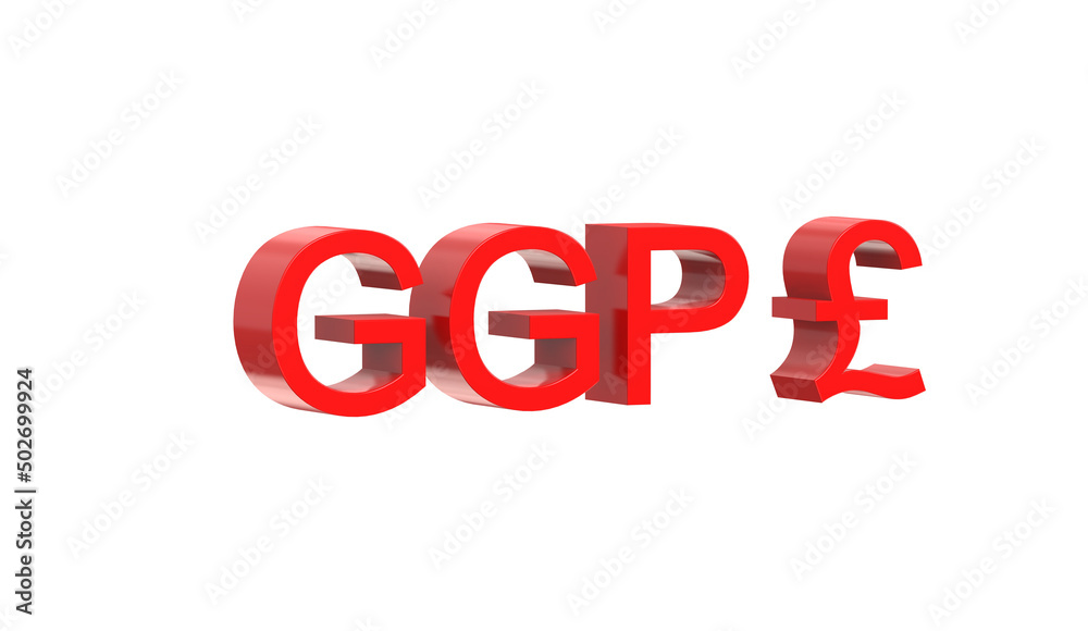 guernsey pound currency symbol of Guernsey in Red - 3d rendering, 3d illustration guernsey pound currency symbol of Guernsey in Red - 3d rendering, 3d illustration