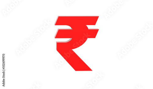 Free Download Indian rupee currency symbol of India in Red - 3d rendering, 3d illustration - GFXLoad