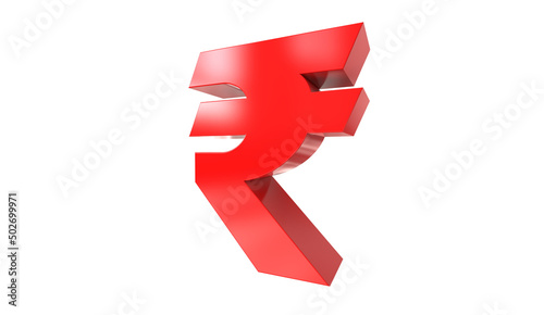 Free Download Indian rupee currency symbol of India in Red - 3d rendering, 3d illustration - GFXLoad