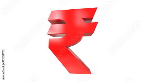 Free Download Indian rupee currency symbol of India in Red - 3d rendering, 3d illustration - GFXLoad