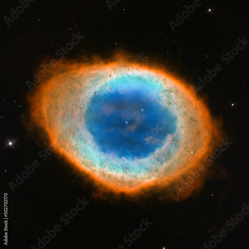 Planetary nebula M57. Ring Nebula in the constellation of Lyra. Elements of this picture furnished by NASA photo