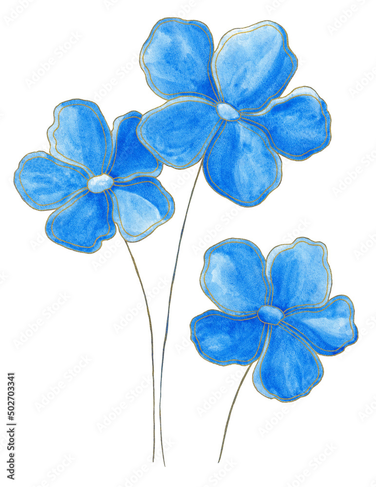 Premium Photo | A drawing of a blue flower with the word 
