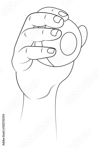 Powerball for the wrist sketch illustration. Gyroscopic wrist exerciser.