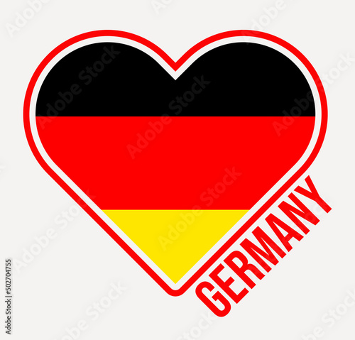Free Download Germany heart flag badge. Made with Love from Germany logo. Flag of the country heart shape. Vector illustration. - GFXLoad