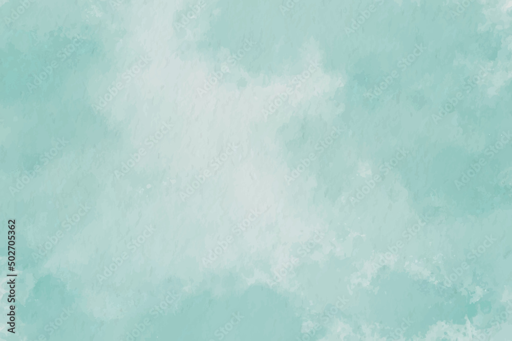 Obraz premium Abstract green hand drawn watercolor paint background