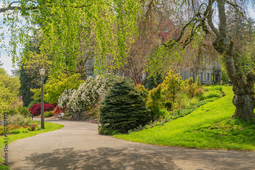 Garden view at Pittock Mansion Oregon.