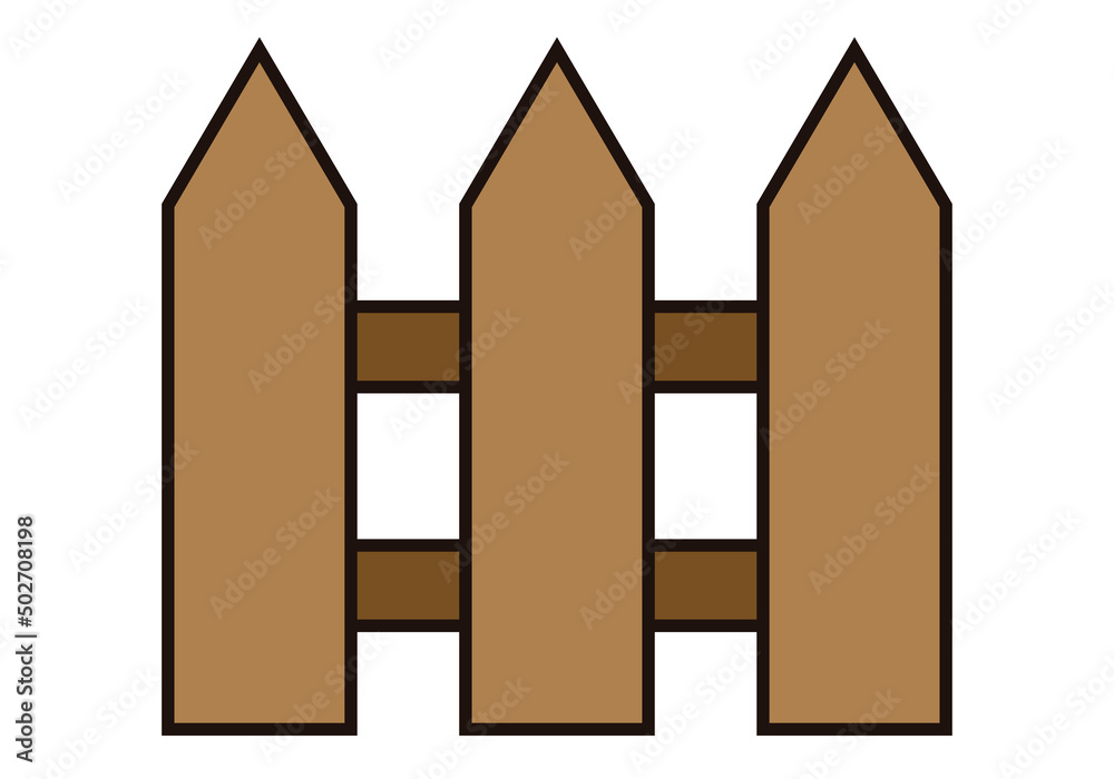Icono de valla de madera rústica en fondo blanco. Icono de valla de madera rústica en fondo blanco.
