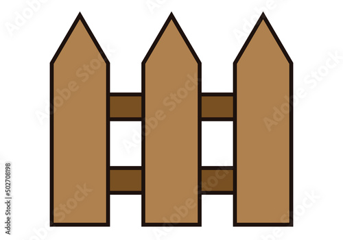 Icono de valla de madera rústica en fondo blanco.