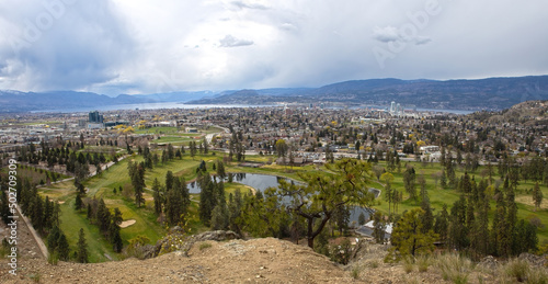 Panorama of Kelowna.  View of Kelowna from Dilworth Mountain Park.