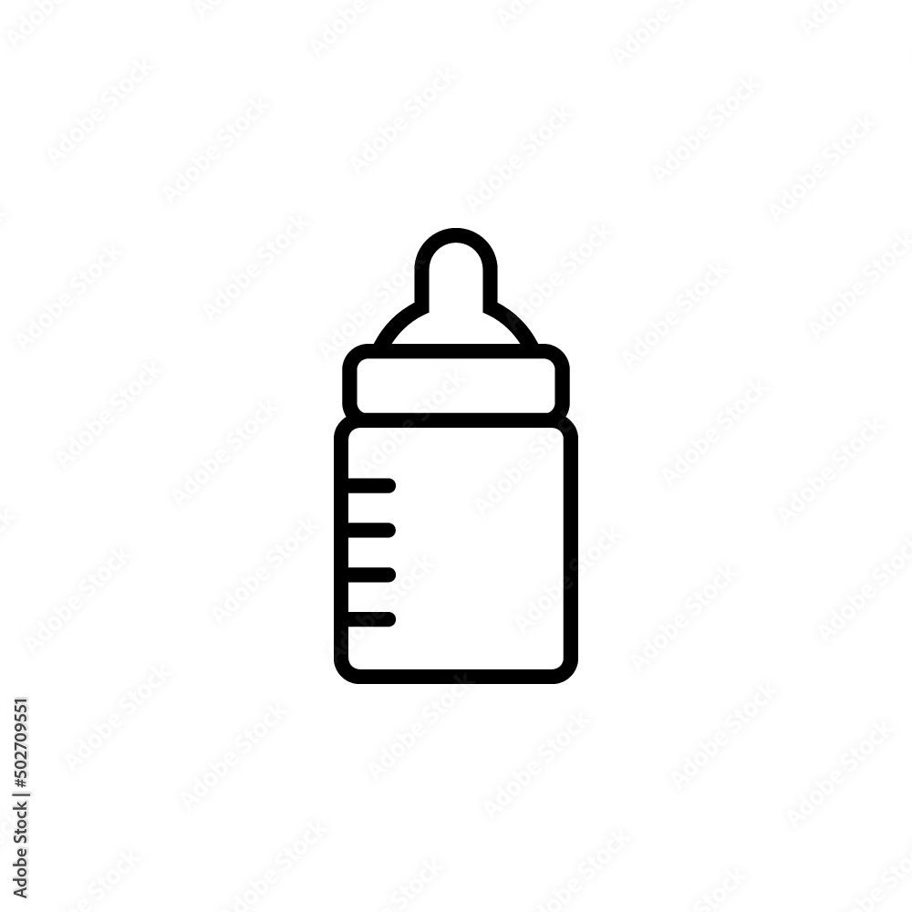 Baby bottle icon isolated on white background Baby bottle icon isolated on white background