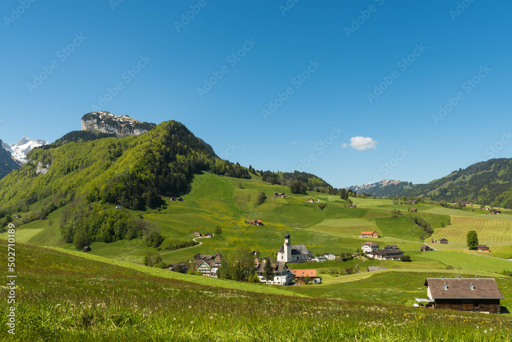 Mountain village in Appenzellerland, Schwende, Canton Appenzell Innerrhoden, Switzerland