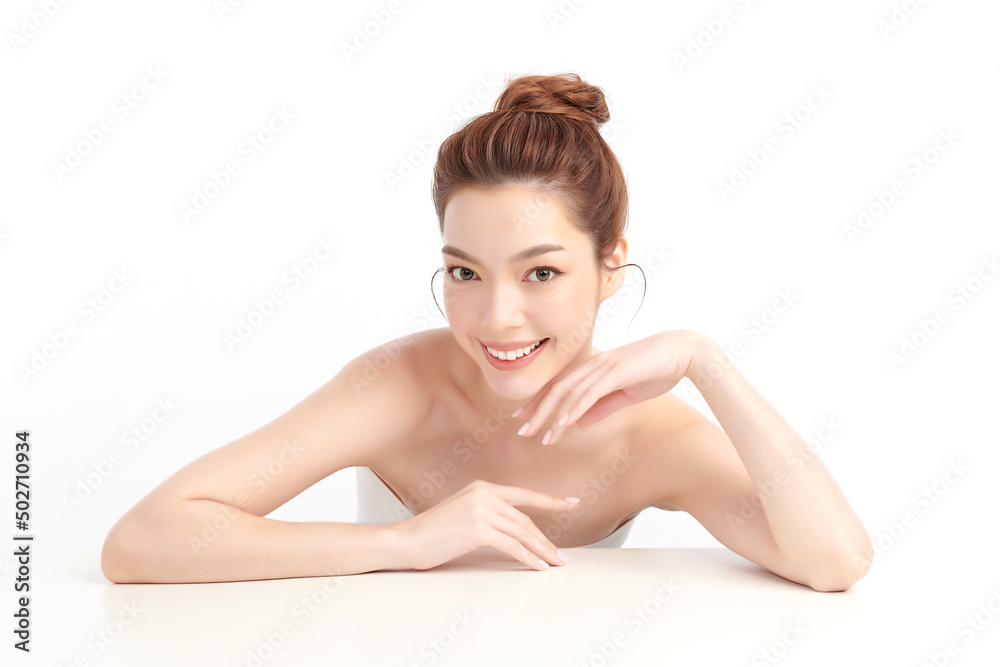Beautiful young asian woman with clean fresh skin on white background, Face care, Facial treatment, Cosmetology, beauty and spa, Asian women portrait. Beautiful young asian woman with clean fresh skin on white background, Face care, Facial treatment, Cosmetology, beauty and spa, Asian women portrait.