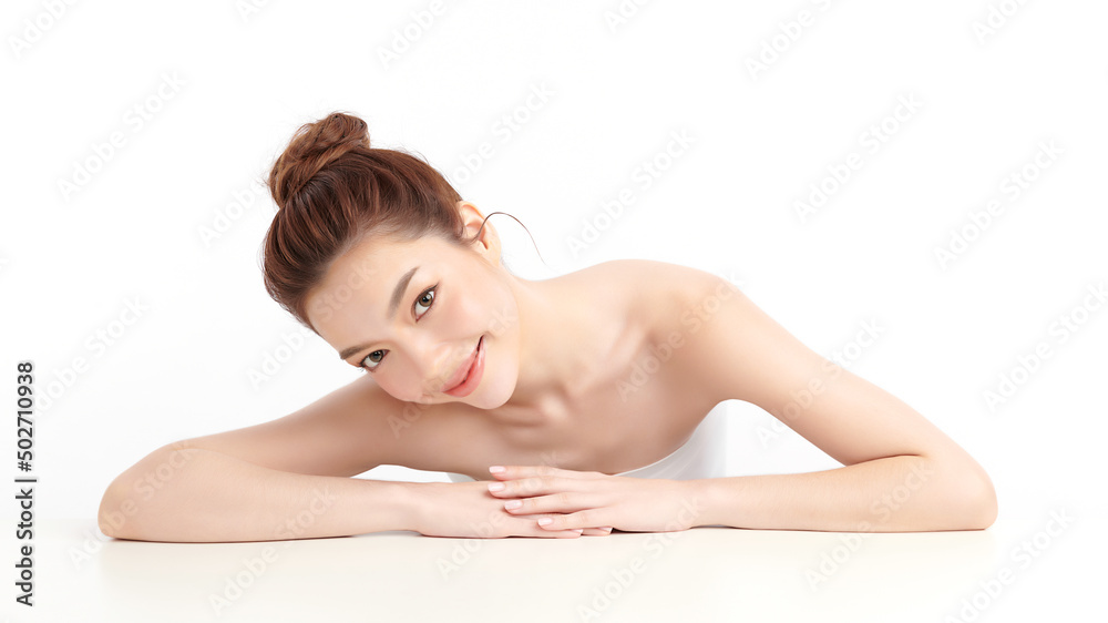 Beautiful young asian woman with clean fresh skin on white background, Face care, Facial treatment, Cosmetology, beauty and spa, Asian women portrait. Beautiful young asian woman with clean fresh skin on white background, Face care, Facial treatment, Cosmetology, beauty and spa, Asian women portrait.