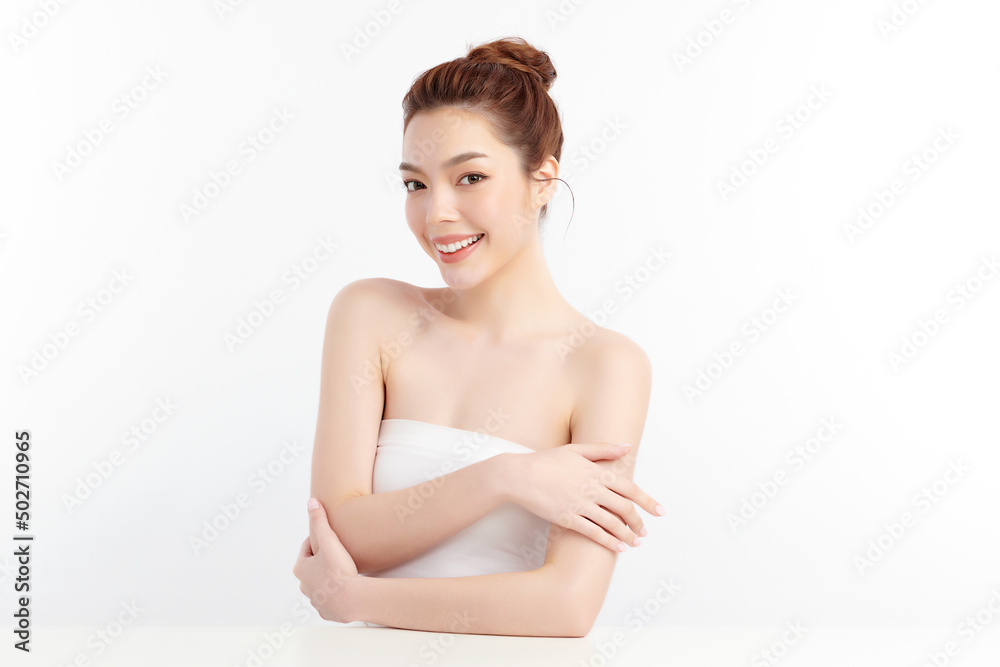 Beautiful young asian woman with clean fresh skin on white background, Face care, Facial treatment, Cosmetology, beauty and spa, Asian women portrait. Beautiful young asian woman with clean fresh skin on white background, Face care, Facial treatment, Cosmetology, beauty and spa, Asian women portrait.