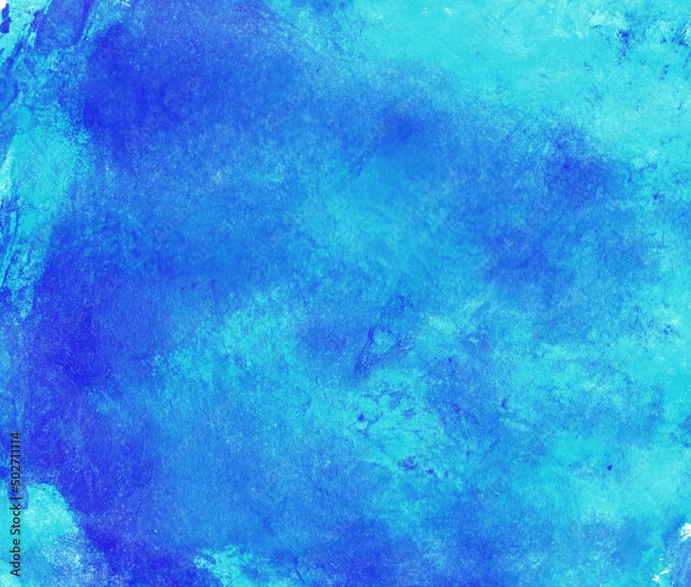Gemalter Wasserfarbe Hintergrund in blau und hellblau