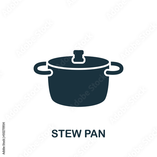 Stew Pan icon. Monochrome simple Cooking icon for templates, web design and infographics