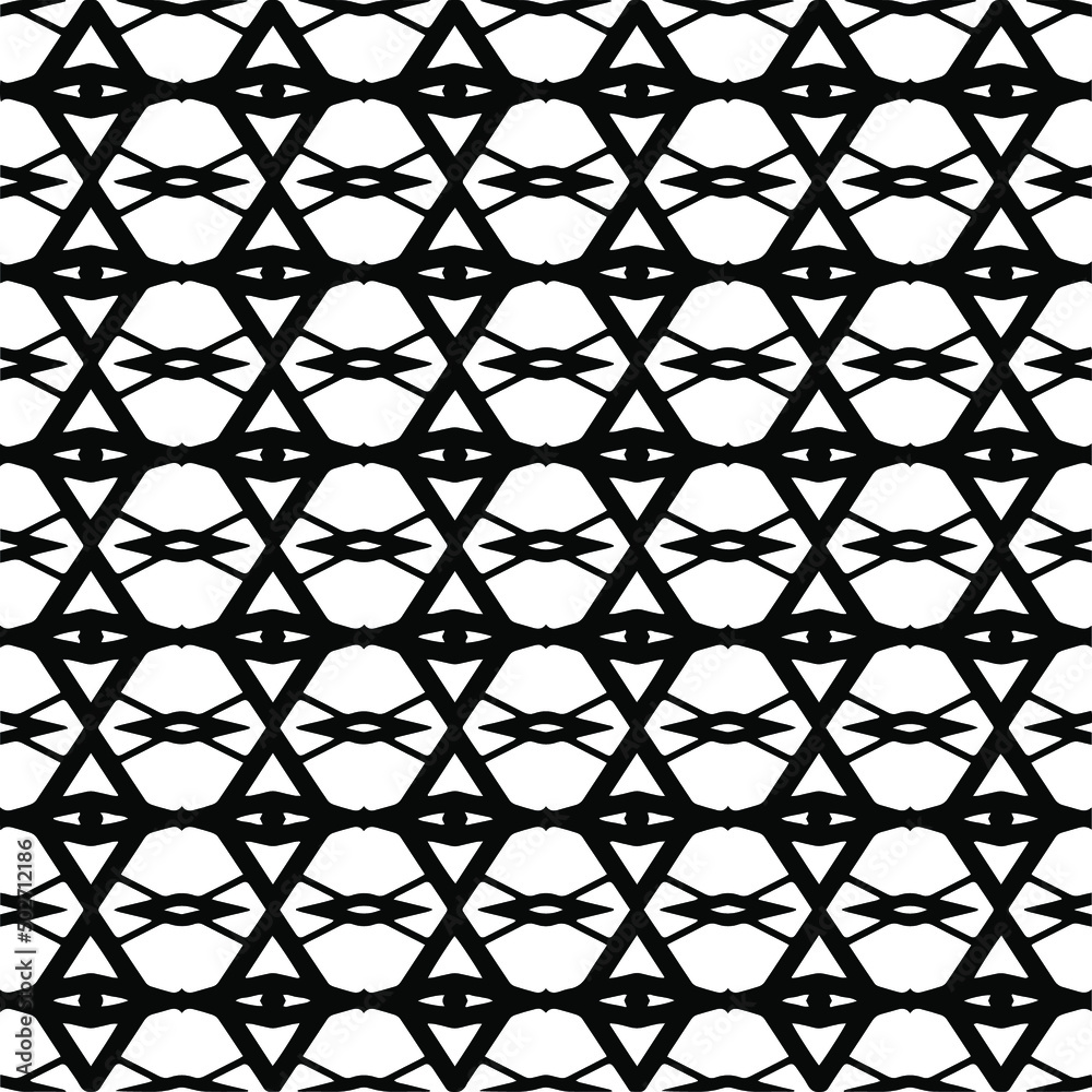 Vector seamless pattern.Simple stylish abstract geometric background. Monochrome image. Black and white color. Design for decor, prints, textile.Design element for prints. 