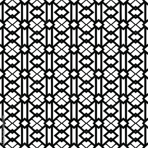 Vector seamless pattern.Simple stylish abstract geometric background. Monochrome image. Black and white color. Design for decor, prints, textile.Design element for prints.  © t2k4