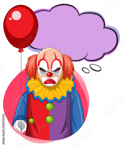 Clown with bubble speech