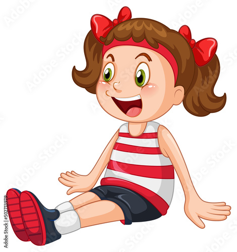 Little girl with red ribbons