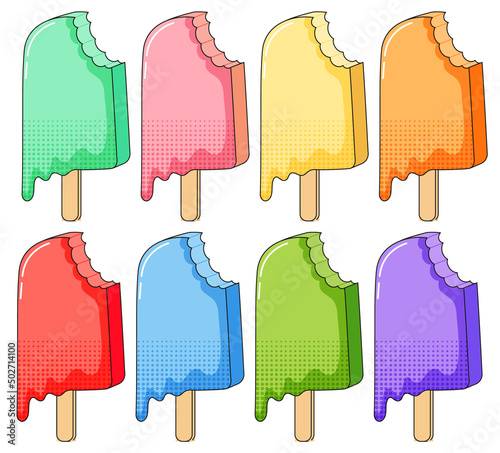 Popsicles with different flavors