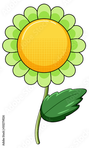 Green flower with leaf