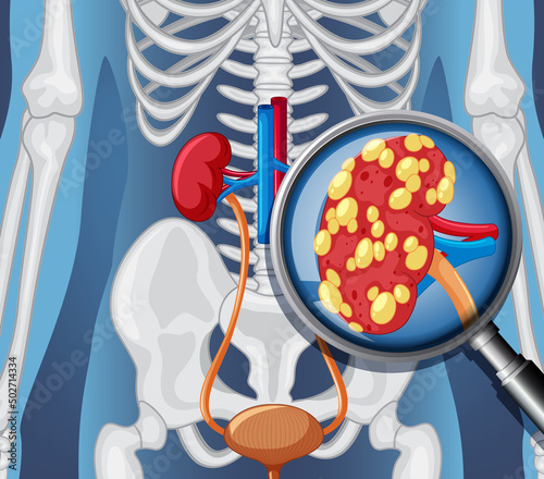 X-ray of human body with internal organs