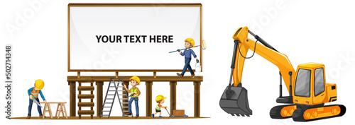 Empty board with construction site theme
