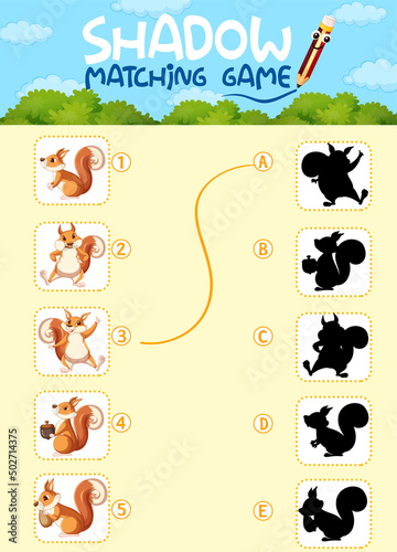Shadow matching game template