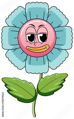 Flower cartoon character on white background