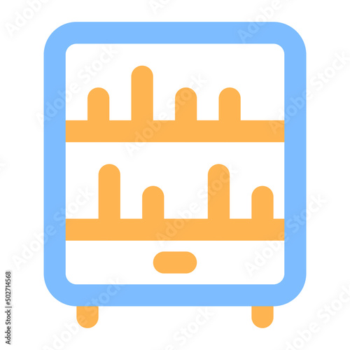 bookshelf colored line icon