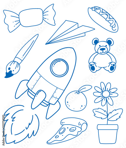 Doodle sketch design set