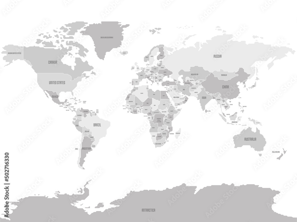 Fototapeta premium Simplified schematic map of World