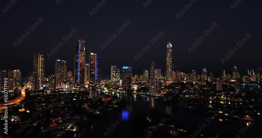 Surfers Paradise Gold Coast Queensland Australia Night time cityscape Surfers Paradise Gold Coast Queensland Australia Night time cityscape